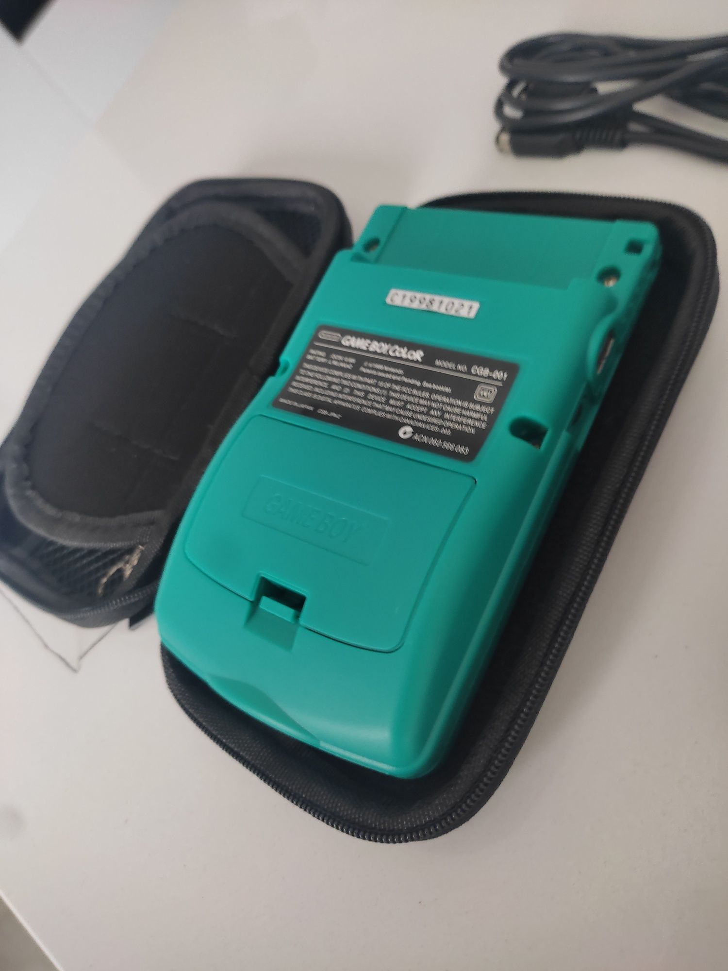 Pack Gameboy color azul com jogos carregador cabo link e bolsa