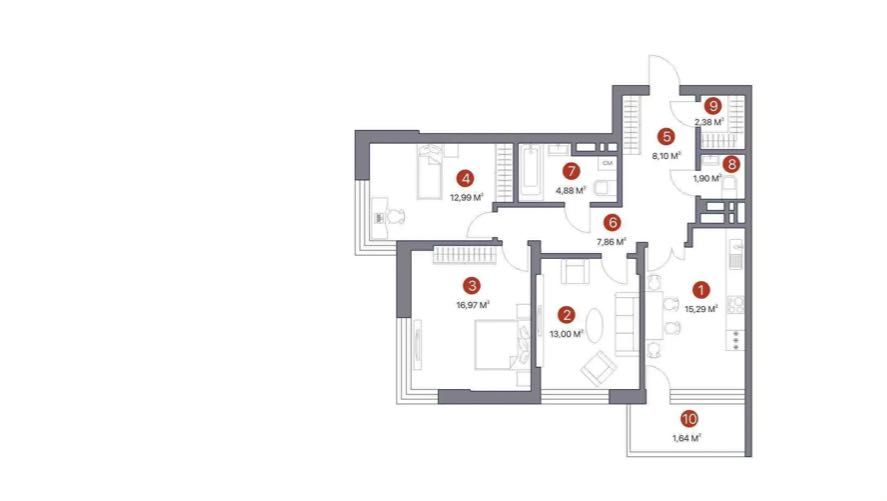 3-кімнатна квартира, 91 кв.м., 7 квартал / Варшавський м-н, Ретровіль