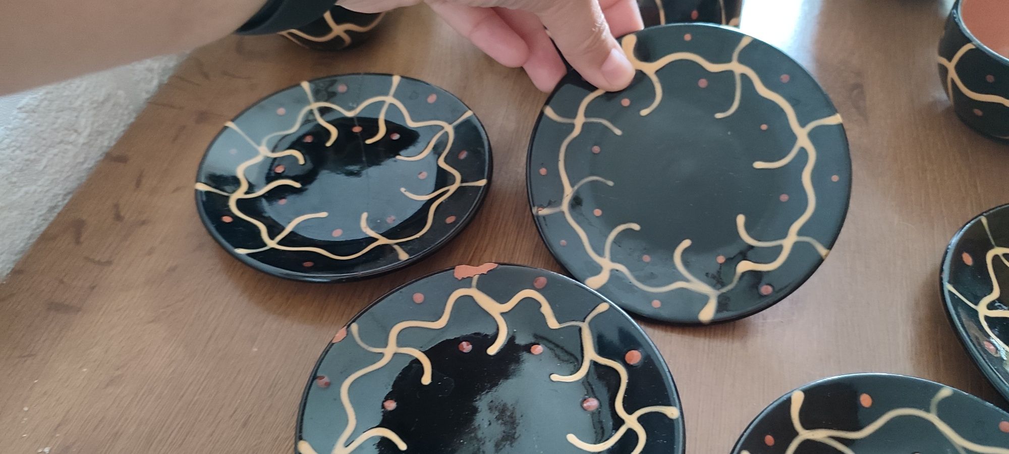 Stara porcelana, zastawa do herbaty/kawy, filiżanki czarna