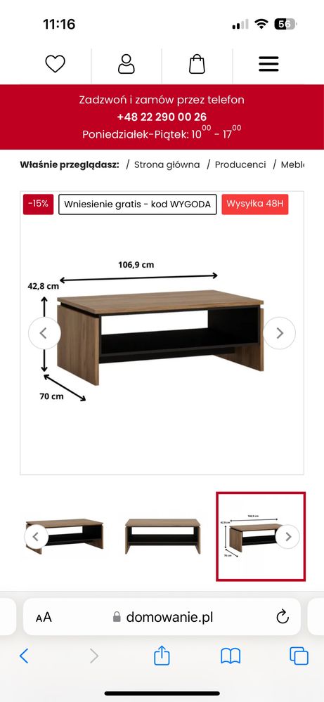 Stolik , ława Wójcik