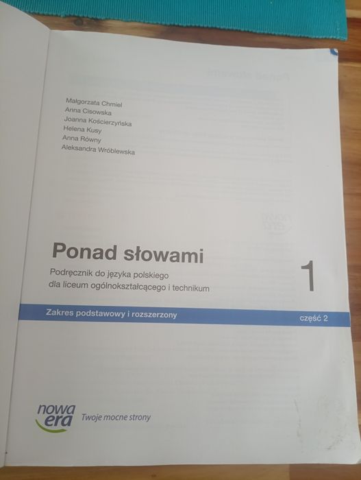 Podręcznik język polski Ponad Słowami 1 cz.2 dla liceum i technikum