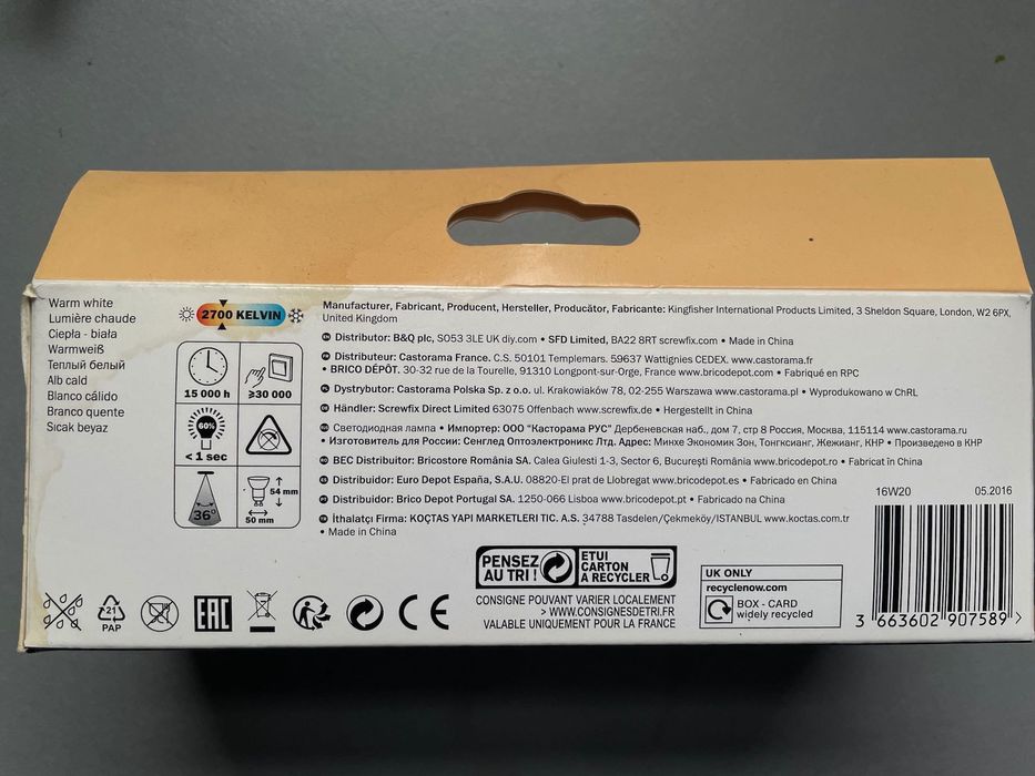 Żarówki GU10 Diall led 3W 230 lumen zestaw x2