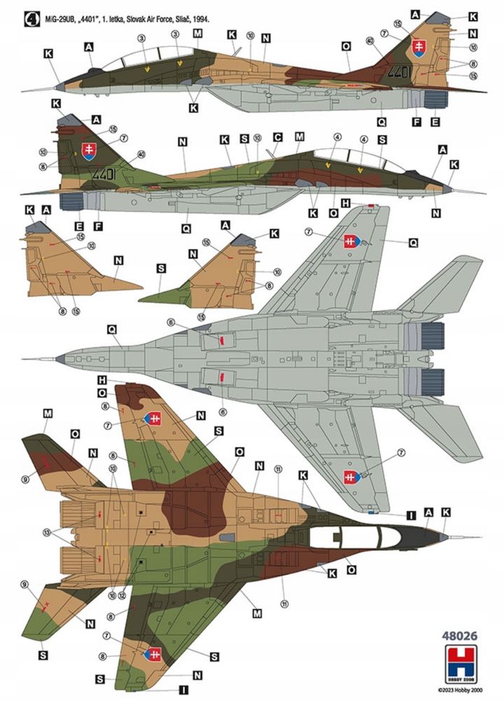 Samolot MiG-29UB Czech Slovak 48026 Hobby 2000