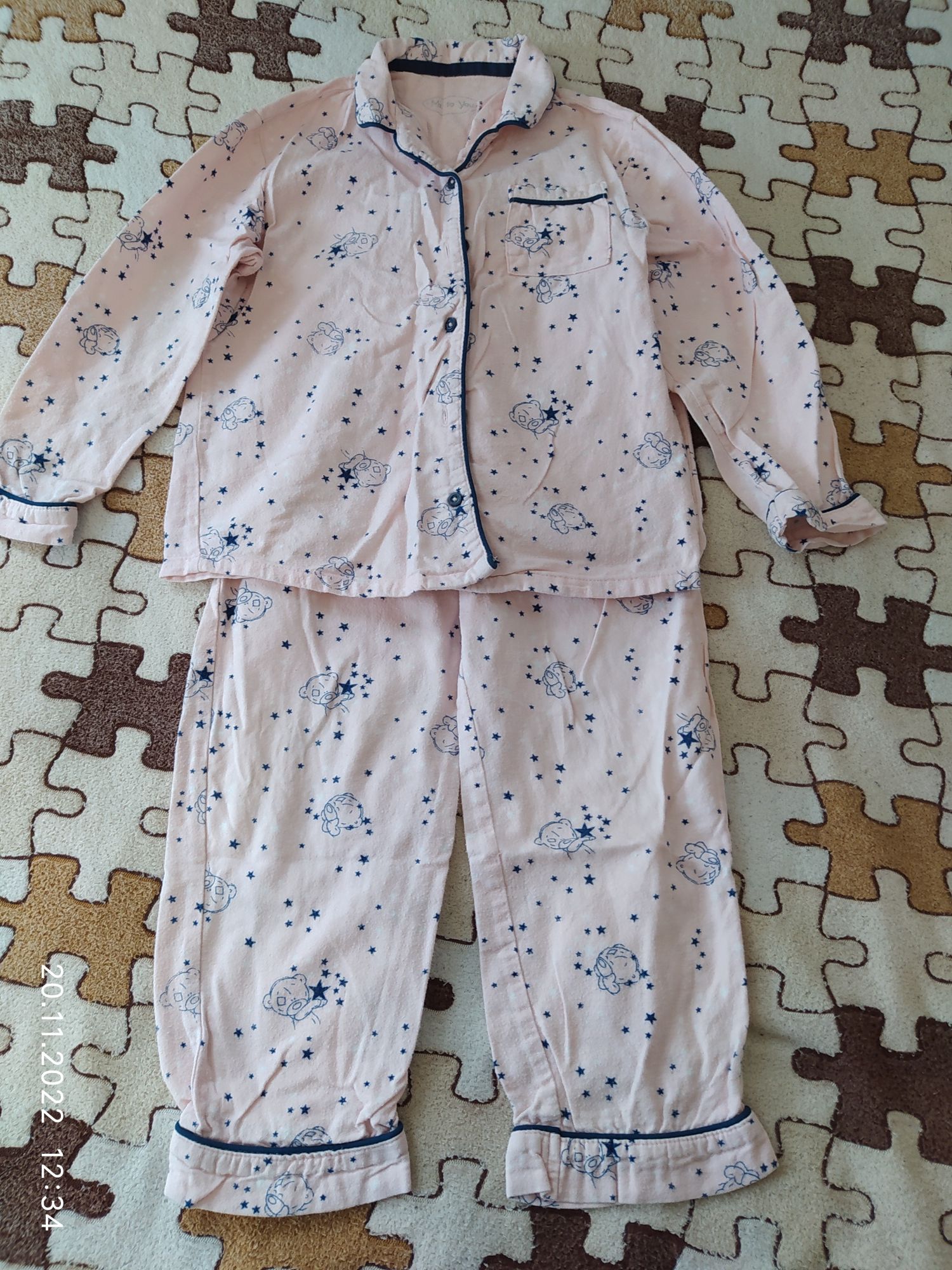 Фланелевая пижама, байковая пижама M&S,байкова піжама,фланелева піжама
