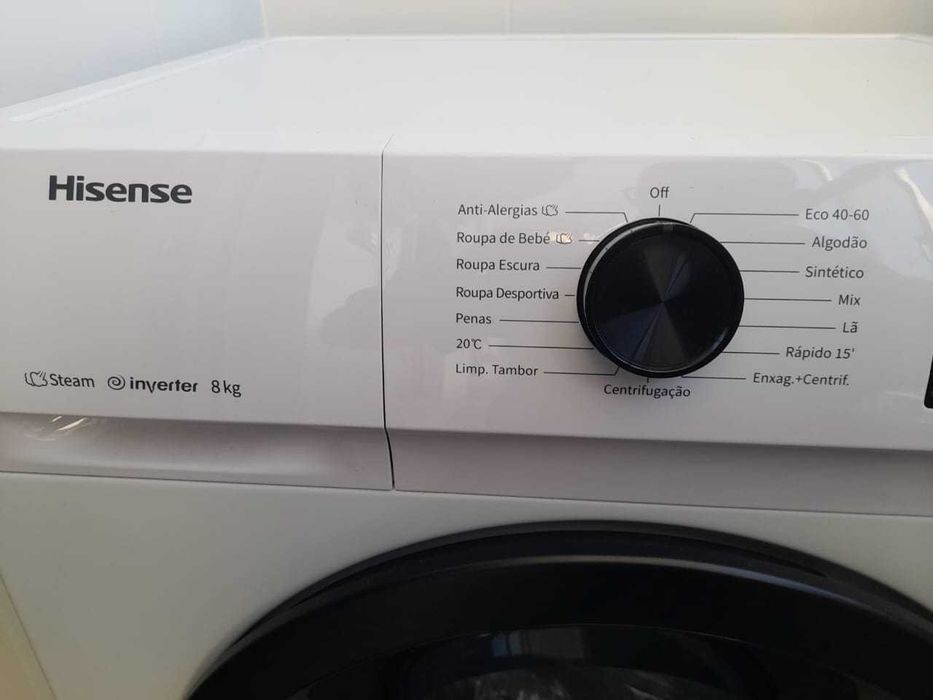 Máquina de lavar roupa Hisense 8kg em MUITO BOM estado de conservação