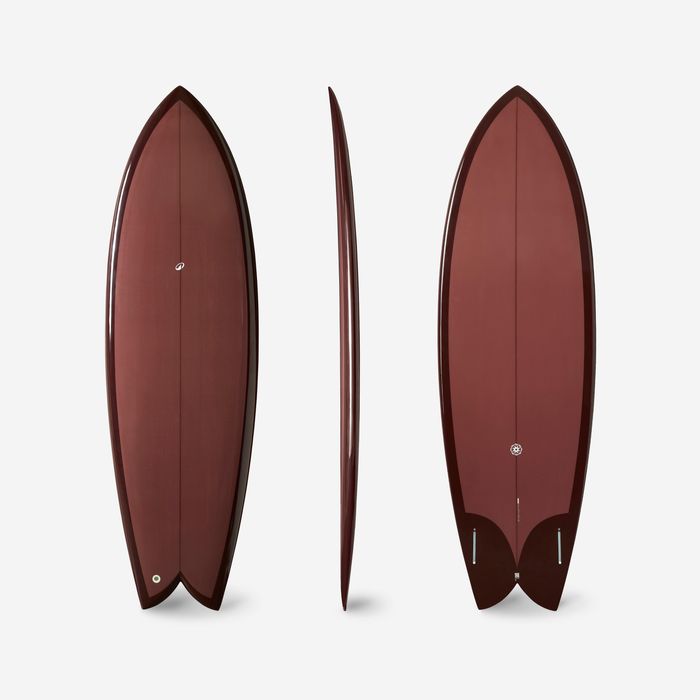 Prancha de surf fish 6'1 com caixas Futures sem quilhas - bordeaux