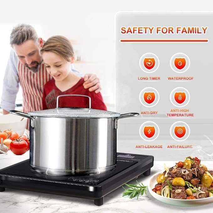 AMZCHEF SK-20CB09K pojedyncza płyta indukcyjna, 2000 W 10