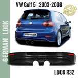 Difusor de para-choque traseiro Look R32 para Volkswagen Golf 5
