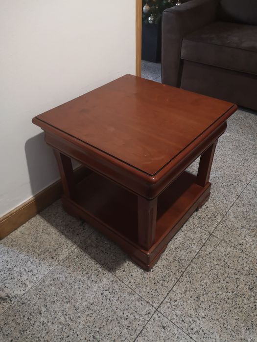 Mesa de apoio em castanho-madeira maciça Estado impecável