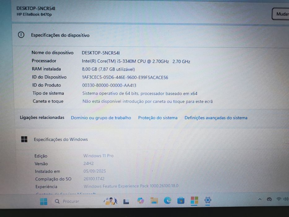 Portátil HP Elitebook 8470p