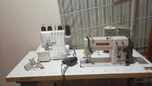 Máquinas de costura reta semi industrial e corte cose (overlok)