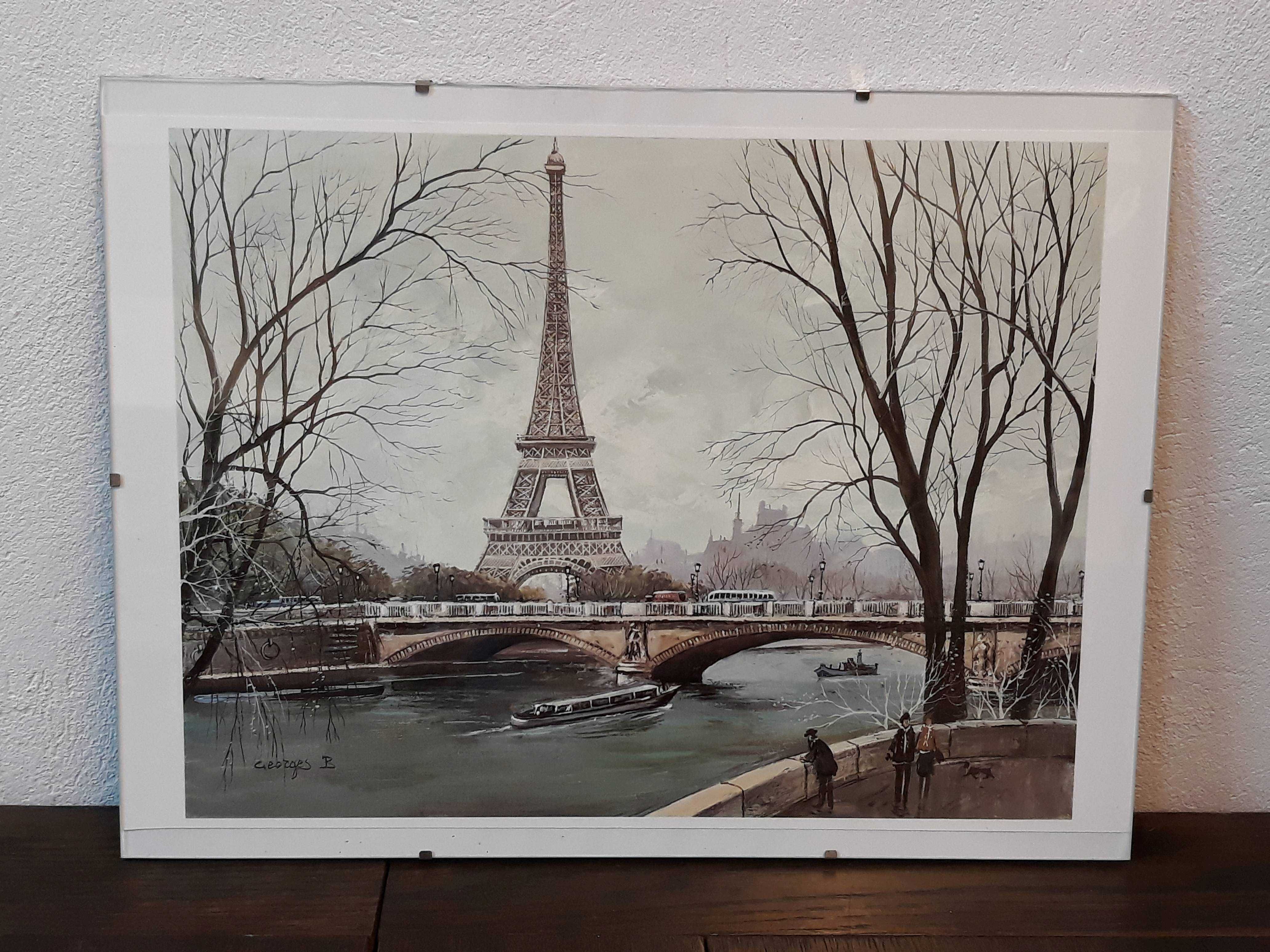 Obraz, druk, antyrama Paryż wieża Eiffla, kopia Georges B. 30x40cm
