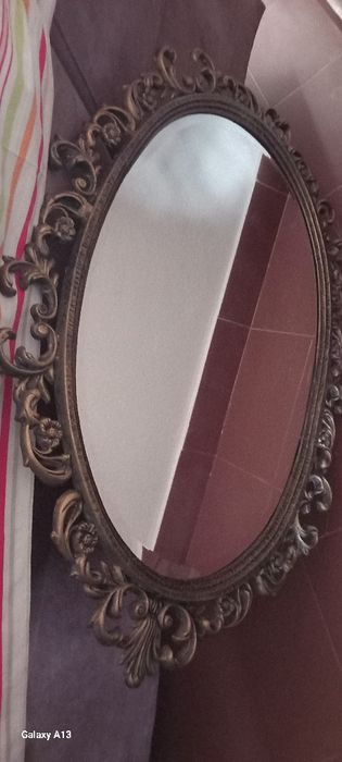 Espelho antigo moldura dourada