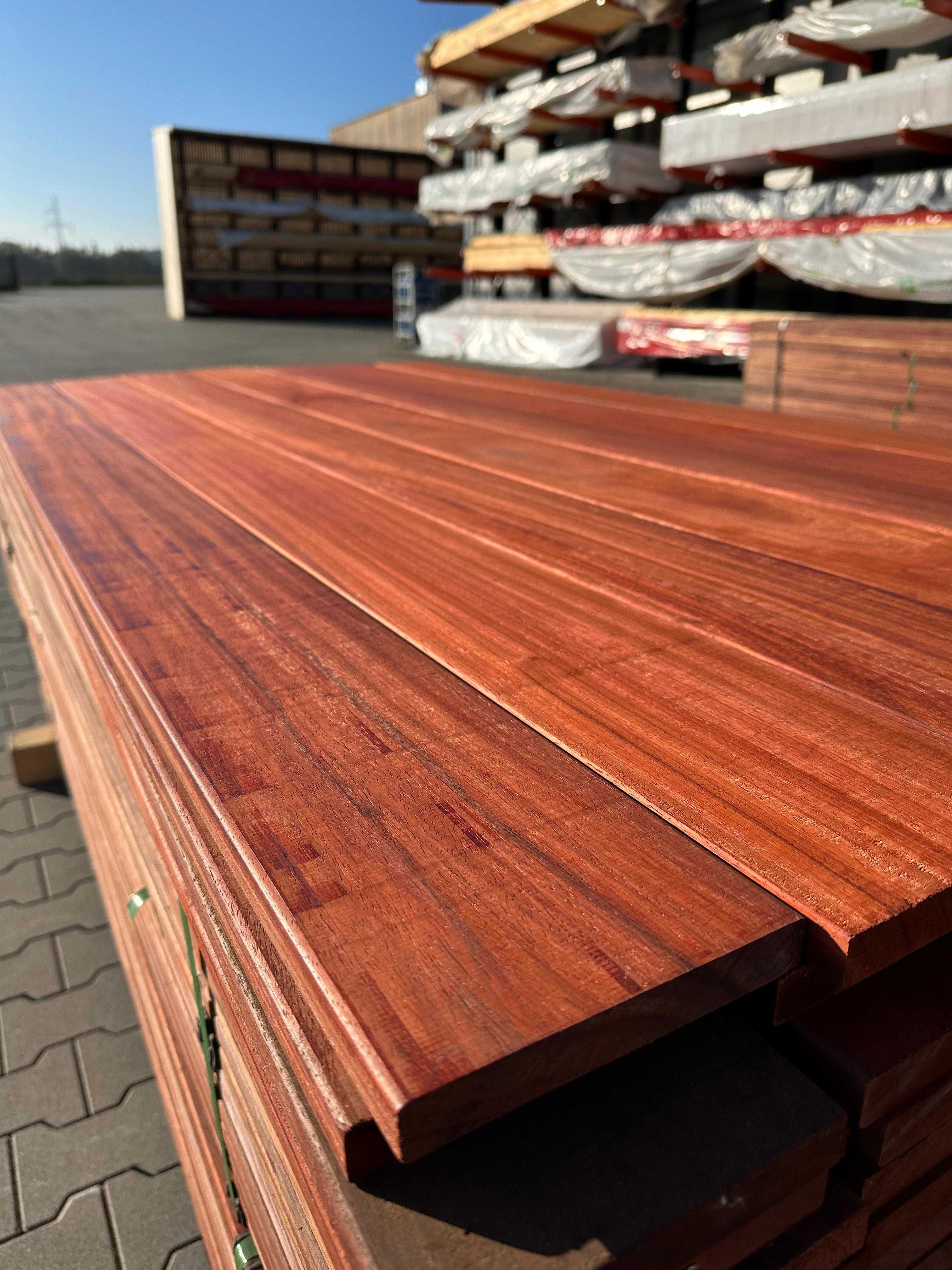 Deska tarasowa egzotyczna Padouk vermillion gładka KL. FAS KD 21x145