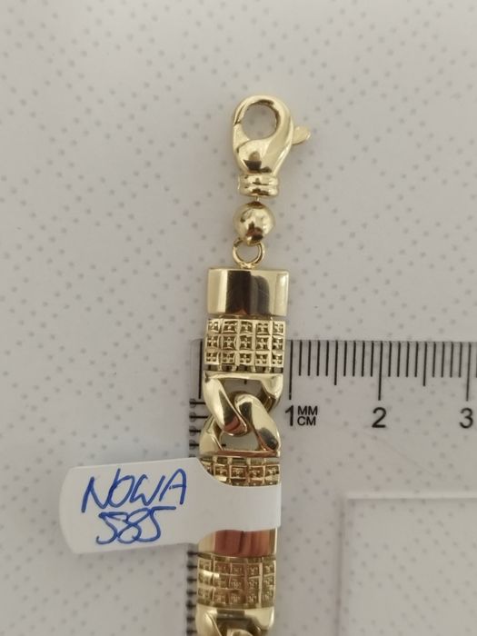 Piękna Nowa złota bransoletka 585 14k 10.88gr 18cm unikat!!