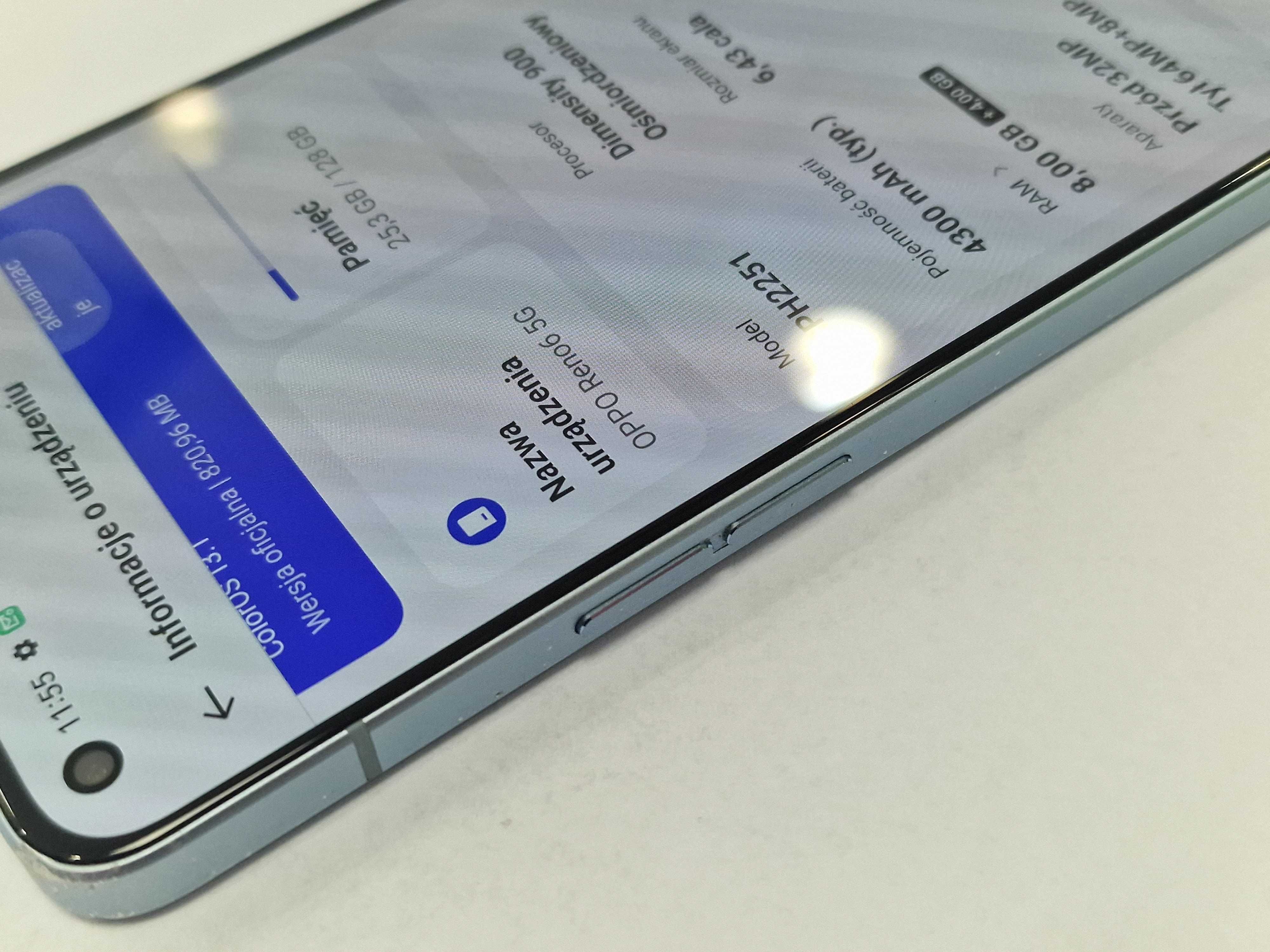 Oppo Reno6 5G Dual Sim/ 8GB/ 128GB/ Arctic Blue/ Grade B/ + ładowarka