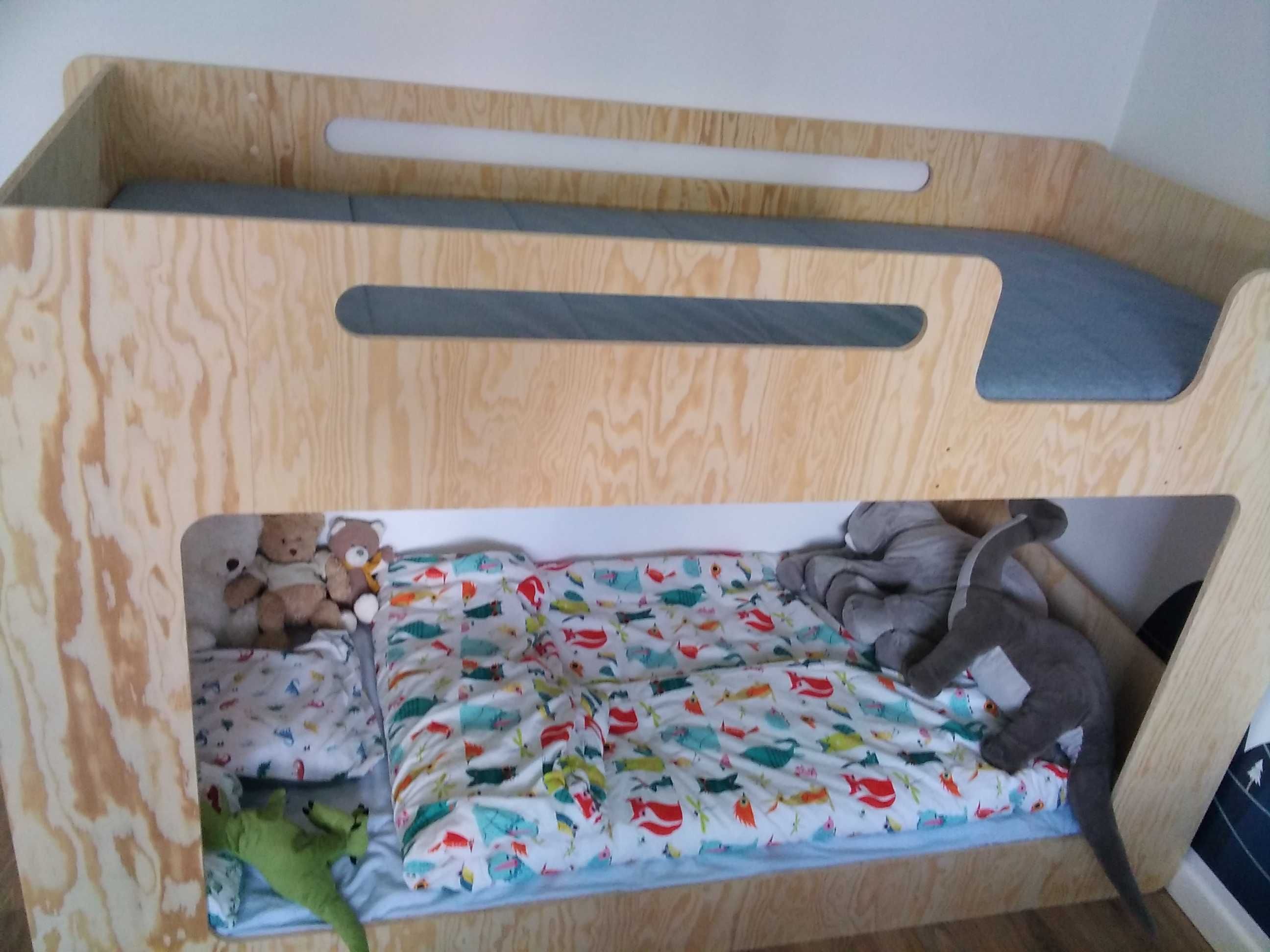 Łóżko dziecięce MIMI piętrowe 90x200 plus materac ASVANG i AGOTNES