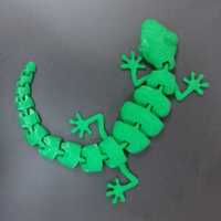 Piękna- zielona jaszczurka.Wydruk 3D.Uwaga-małe elementy-ruchome.