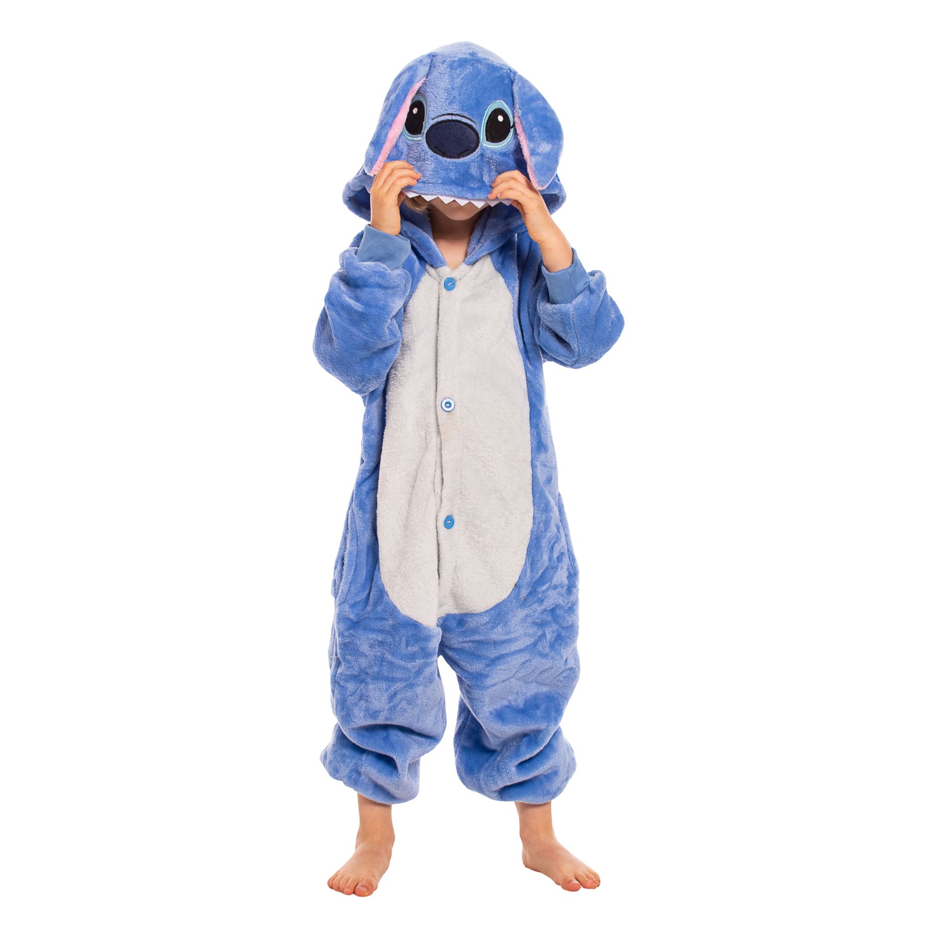 Piżama Dla Dzieci Kigurumi Onesie Kostium Stich Niebieski 135-145 cm