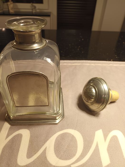 Włoska Karafka do Whisky  okuta srebrem