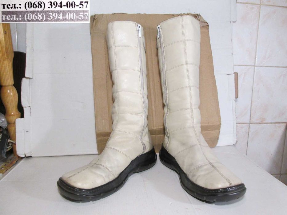 Сапоги женские зимние кожа белые 39 размер Италия MIRA