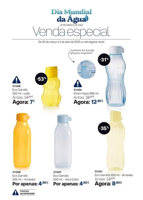 Vendo garrafas tuppeware  desde 5 € tenho de todos os tamanhos