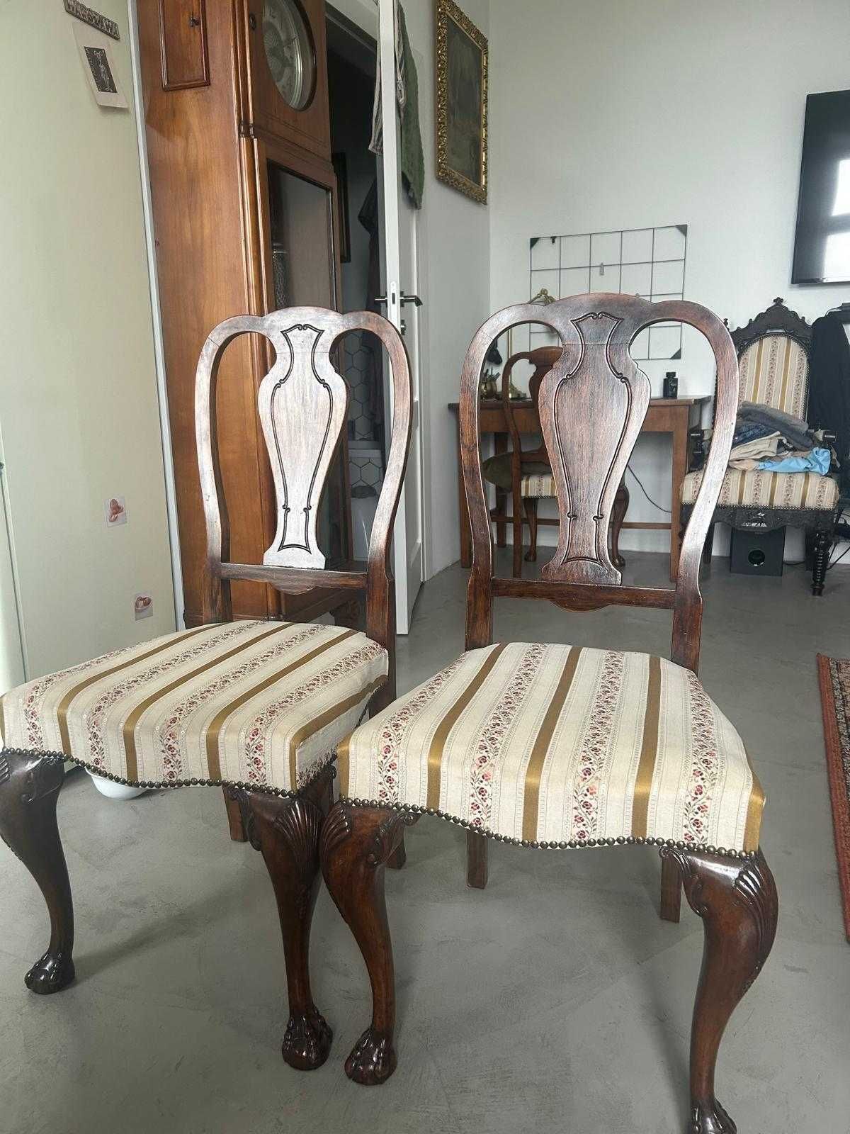6 krzeseł stylizowanych na  Chippendale,