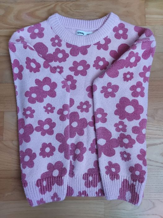 Дитячий теплий в'язаний светр Sinsay 128см з квітами