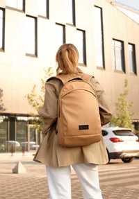 Бежевый женский рюкзак спортивный, для ноутбука, большой