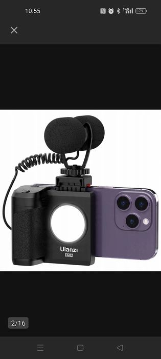 Uchwyt Ulanzi CG02 z oświetleniem LED i pilotem Bluetooth do telefonu