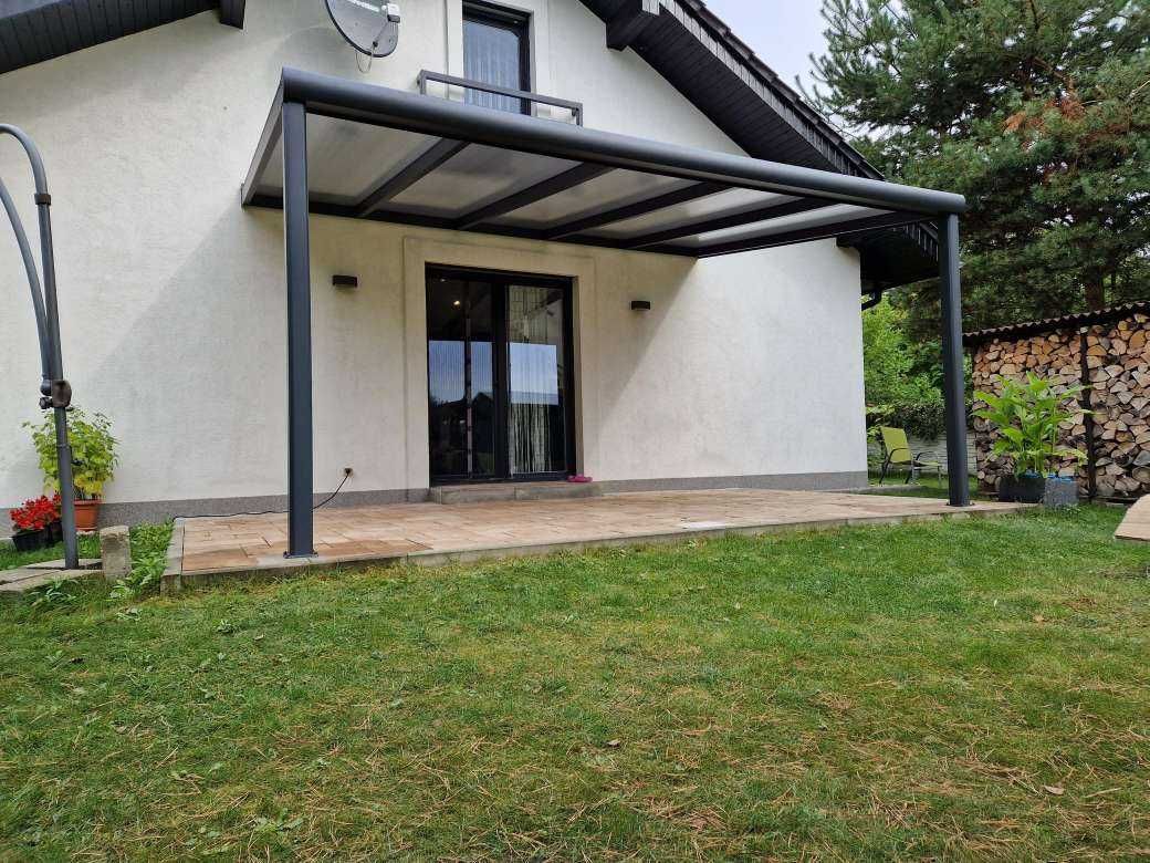Zadaszenie  tarasu poliwęglan 3x4 konstrukcja  z aluminium