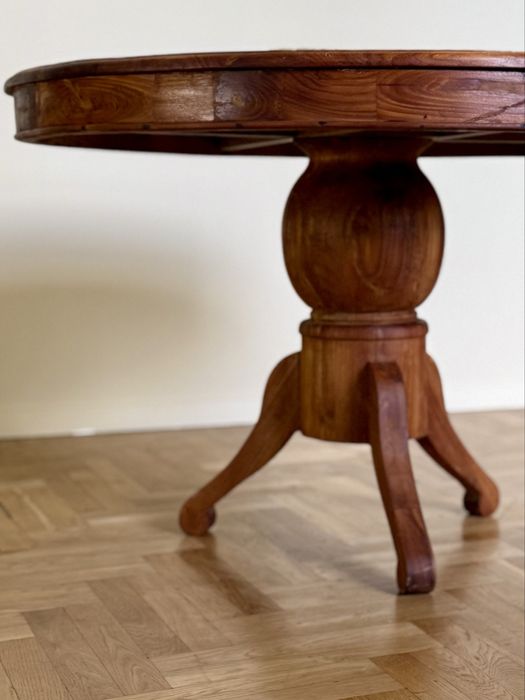 Stół okrągły 120 cm drewno tekowe egzotyczne taras jak ludwikowski