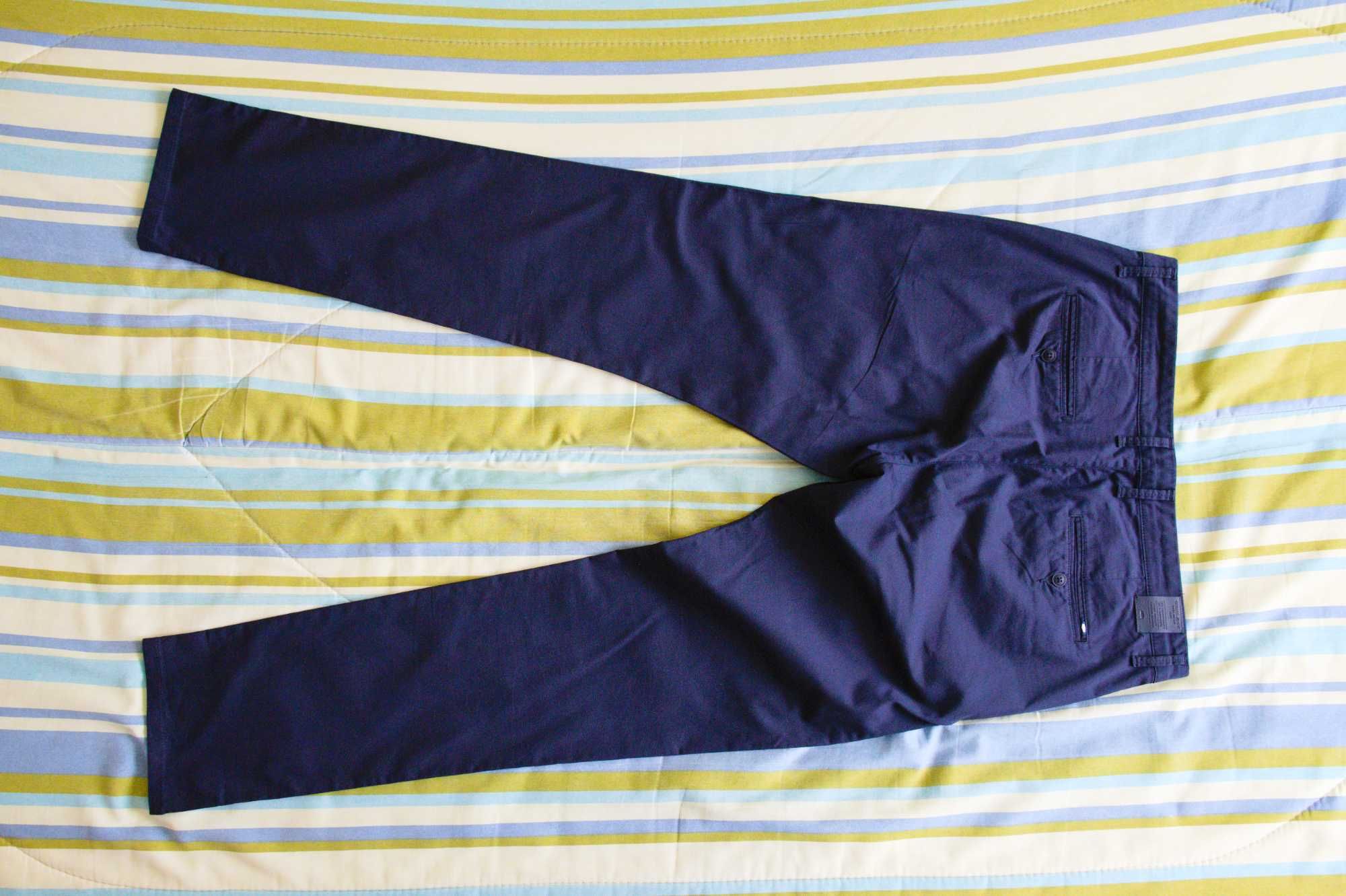 Spodnie męskie Cross Jeans, chino, W34/L34, granatowe, jak nowe