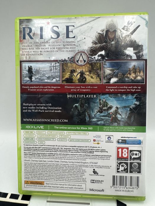 Assassins Creed 3 Xbox 360 Gwarancja