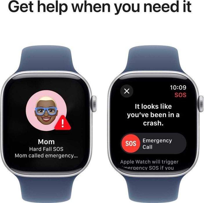 Apple Watch Series 10 GPS 46mm Silver Alu. Case Denim Sport Band - M/L