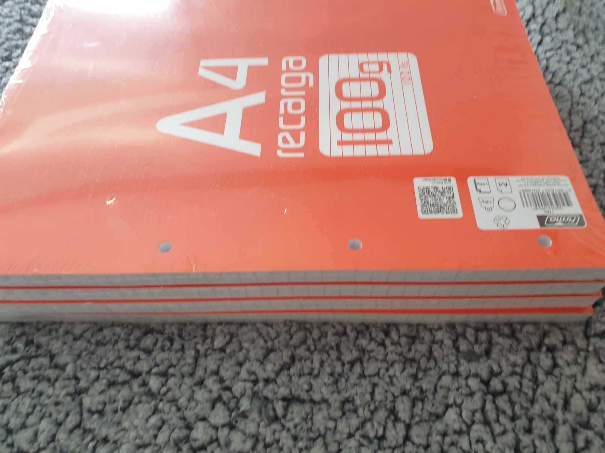 Folhas A4 recarga pautada