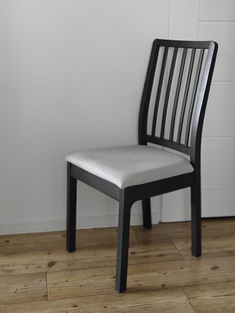 Krzesła drewniane ikea EKEDALEN tapicerowane lite drewno eleganckie