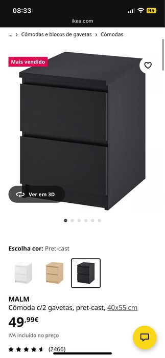 Ikea Malm mesa cabeceira