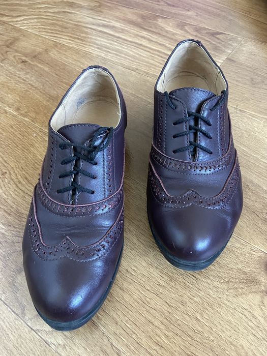 Кожаные туфли оксфорды р.37