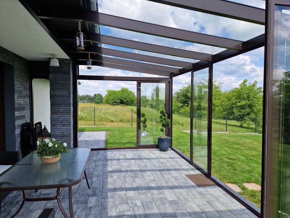 Ogród zimowy・Pergola・Zadaszenie tarasu・Zabudowa tarasu・Patio・Szklane