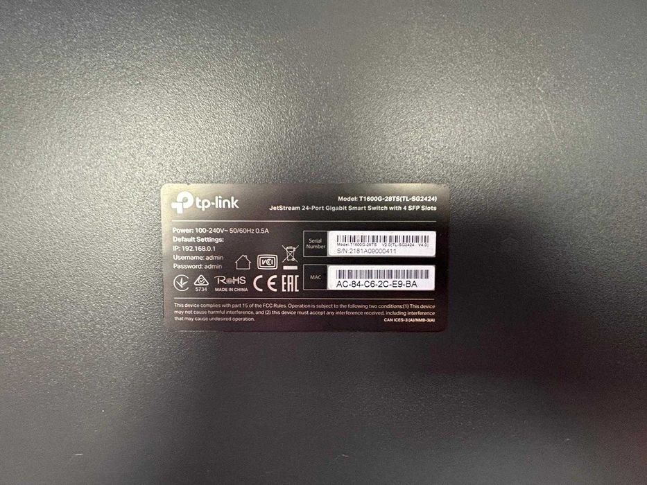 Smart Switch TP-Link T1600G-28TS – 24 Portas Gigabit + 4 SFP