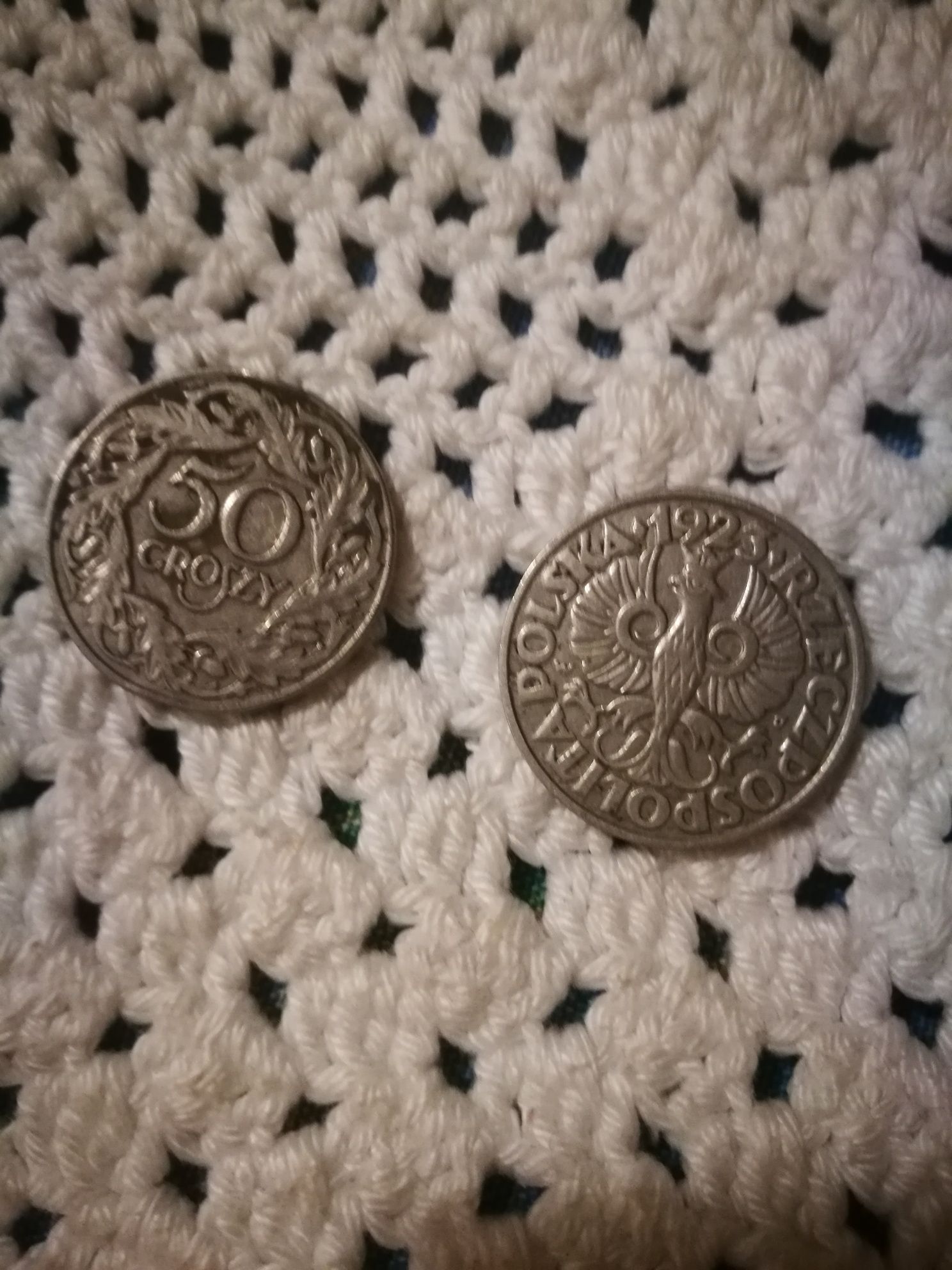 Kolekcjonerskie przedwojenne monety 50 groszy z 1923 roku