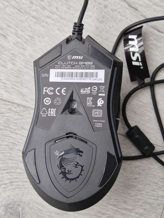 як нова. ігрова мишка MSI Clutch GM08 з регулюванням ваги.