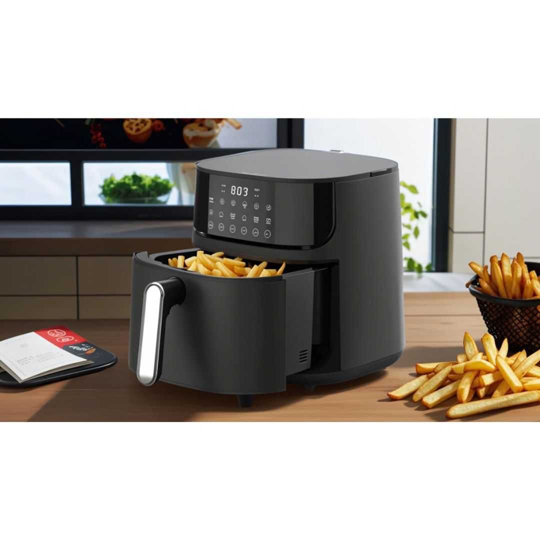 Airfryer 5,5L 1500W: Cozinha Saudável e Prática 80% Menos Gordura NOVO