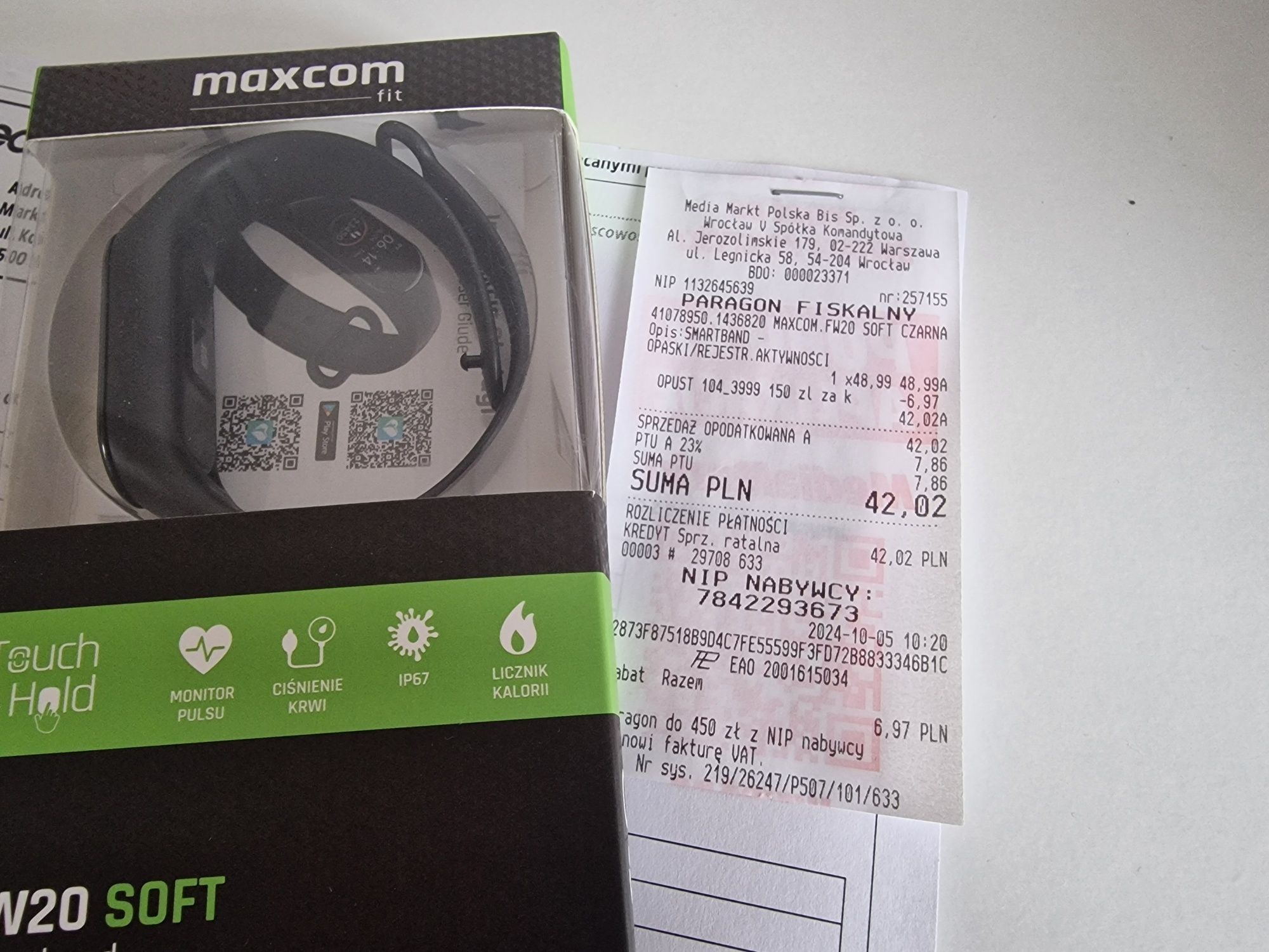 Nowy Smartband opaska Maxcom F20 Soft czarny