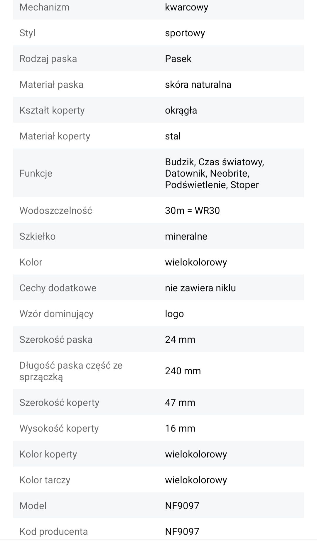 Zegarek Naviforce nowy męski