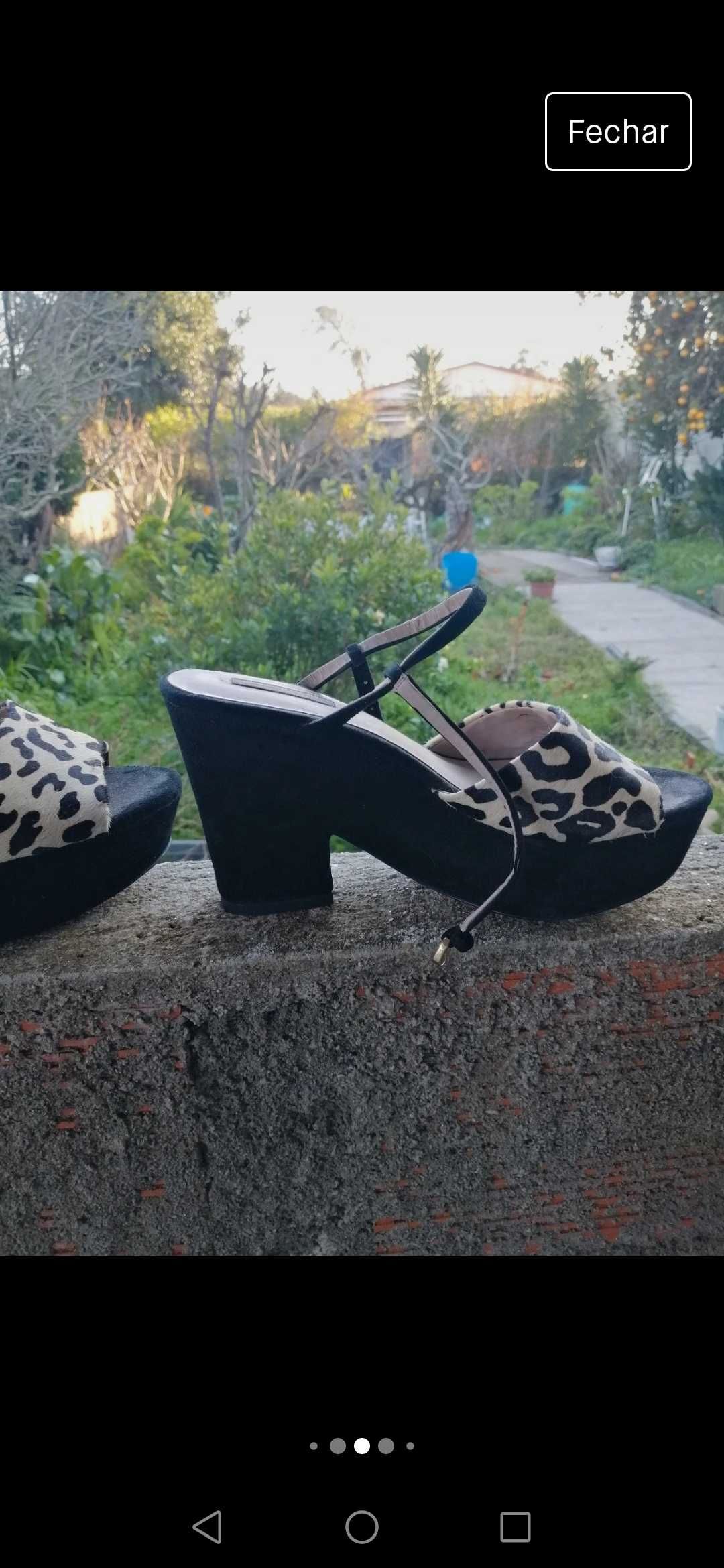Sandálias Zara padrão bicho