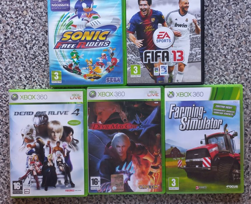 Conjunto de 5 jogos Xbox 360 LER DESCRIÇÃO