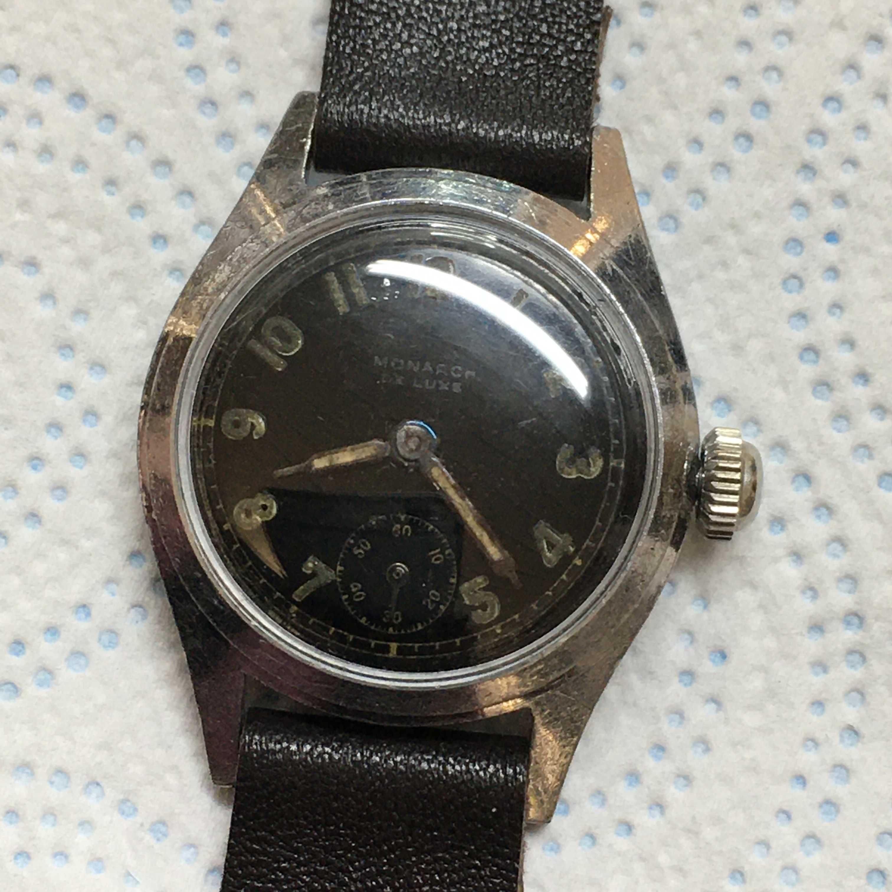 Męski zegarek vintage MONARCH De Luxe 17j sprawny bez serwisu