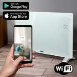 Szklany GRZEJNIK Elektryczny YOER 2000W+ZEGAR+WiFi+Sterowanie smartfon